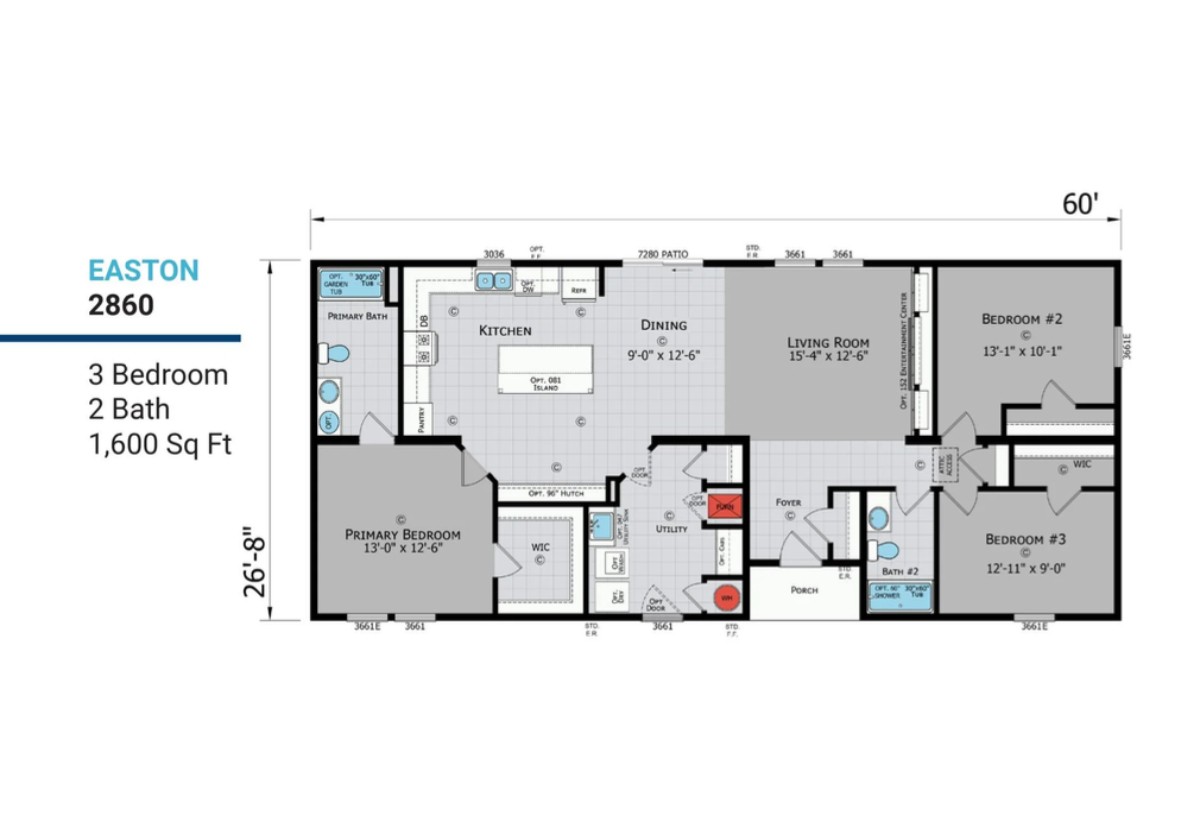 Paramount Modular Easton 2860 by Redman Homes Topeka - Michigan